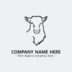 Head of goat illustration black and white for logo company vector image