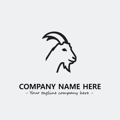 Head of goat illustration black and white for logo company vector image