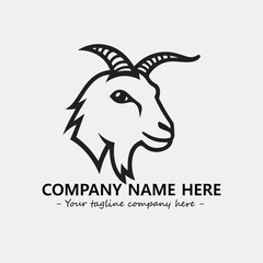 Head of goat illustration black and white for logo company vector image