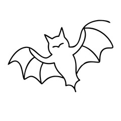 bat icon, bat line art - simple line art of bat, perfect for bat logos and icons