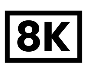 8k ultra hd screen resolution badge icon design	