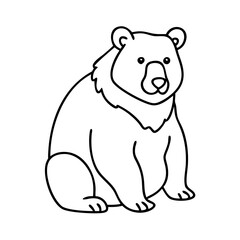 bear icon, bear line art - simple line art of bear, perfect for bear logos and icons