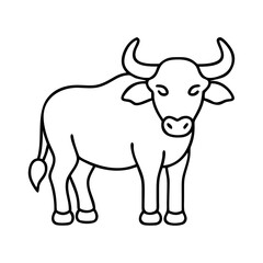 buffalo icon, buffalo line art - simple line art of buffalo, perfect for buffalo logos and icons