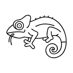 chameleon icon, chameleon line art - simple line art of chameleon, perfect for chameleon logos and icons