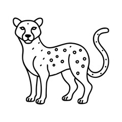 cheetah icon, cheetah line art - simple line art of cheetah, perfect for cheetah logos and icons