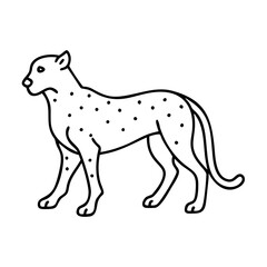 cheetah icon, cheetah line art - simple line art of cheetah, perfect for cheetah logos and icons