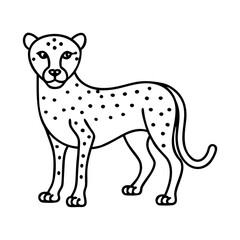 cheetah icon, cheetah line art - simple line art of cheetah, perfect for cheetah logos and icons