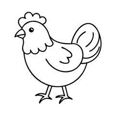 chicken icon, chicken line art - simple line art of chicken, perfect for chicken logos and icons