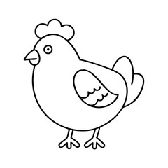 chicken icon, chicken line art - simple line art of chicken, perfect for chicken logos and icons