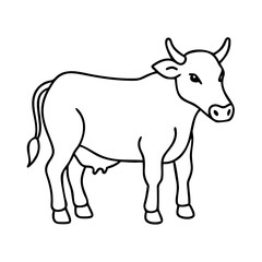 cow icon, cow line art - simple line art of cow, perfect for cow logos and icons