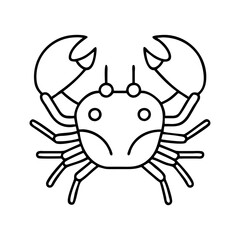 crab icon, crab line art - simple line art of crab, perfect for crab logos and icons