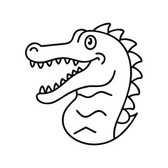 crocodile icon, crocodile line art - simple line art of crocodile, perfect for crocodile logos and icons