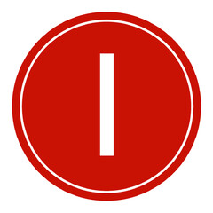 Letter i symbol element with red circle transparent background png, logo i red design © DLC