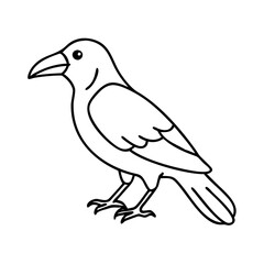 crow icon, crow line art - simple line art of crow, perfect for crow logos and icons