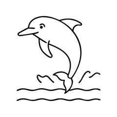 dolphin icon, dolphin line art - simple line art of dolphin, perfect for dolphin logos and icons