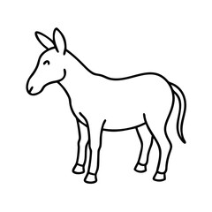 donkey icon, donkey line art - simple line art of donkey, perfect for donkey logos and icons