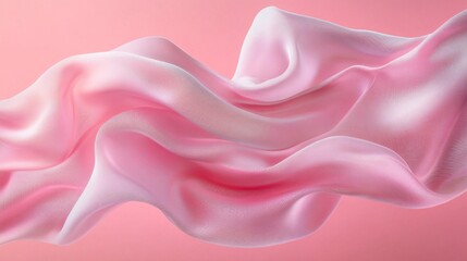 Obraz premium Abstract Pink Fabric Waves Flowing Gently on a Pink Background with Soft Lighting