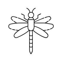 dragonfly icon, dragonfly line art - simple line art of dragonfly, perfect for dragonfly logos and icons