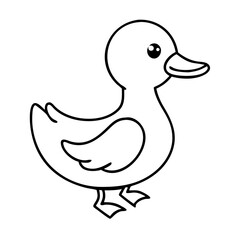 duckling icon, duckling line art - simple line art of duckling, perfect for duckling logos and icons