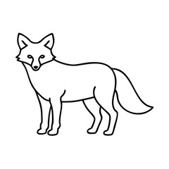 fox icon, fox line art - simple line art of fox, perfect for fox logos and icons