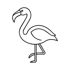 flamingo icon, flamingo line art - simple line art of flamingo, perfect for flamingo logos and icons