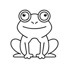 frog icon, frog line art - simple line art of frog, perfect for frog logos and icons