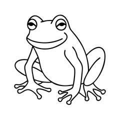 frog icon, frog line art - simple line art of frog, perfect for frog logos and icons