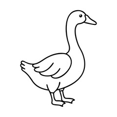 goose icon, goose line art - simple line art of goose, perfect for goose logos and icons