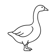 goose icon, goose line art - simple line art of goose, perfect for goose logos and icons