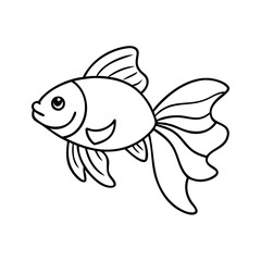 goldfish icon, goldfish line art - simple line art of goldfish, perfect for goldfish logos and icons