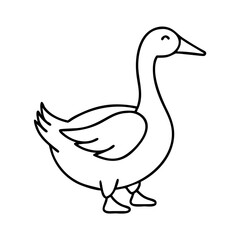 goose icon, goose line art - simple line art of goose, perfect for goose logos and icons