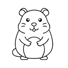 hamster icon, hamster line art - simple line art of hamster, perfect for hamster logos and icons
