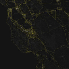 San Jose, California, United States Road Map 