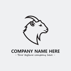 Head of goat illustration black and white for logo company vector image