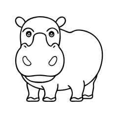 hippo icon, hippo line art - simple line art of hippo, perfect for hippo logos and icons
