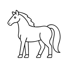 horse icon, horse line art - simple line art of horse, perfect for horse logos and icons