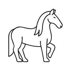 horse icon, horse line art - simple line art of horse, perfect for horse logos and icons