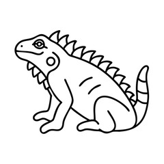 iguana icon, iguana line art - simple line art of iguana, perfect for iguana logos and icons