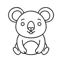 koala icon, koala line art - simple line art of koala, perfect for koala logos and icons