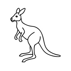 kangaroo icon, kangaroo line art - simple line art of kangaroo, perfect for kangaroo logos and icons