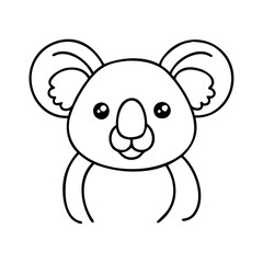 koala icon, koala line art - simple line art of koala, perfect for koala logos and icons