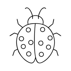 ladybug icon, ladybug line art - simple line art of ladybug, perfect for ladybug logos and icons