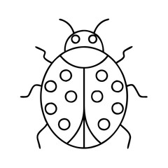 ladybug icon, ladybug line art - simple line art of ladybug, perfect for ladybug logos and icons
