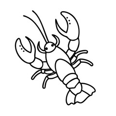 lobster icon, lobster line art - simple line art of lobster, perfect for lobster logos and icons