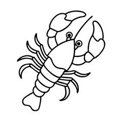 lobster icon, lobster line art - simple line art of lobster, perfect for lobster logos and icons