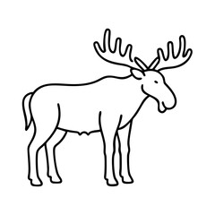 moose icon, moose line art - simple line art of moose, perfect for moose logos and icons