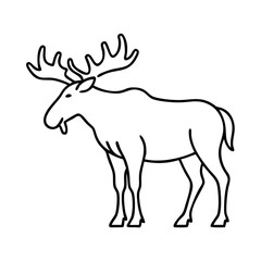 moose icon, moose line art - simple line art of moose, perfect for moose logos and icons