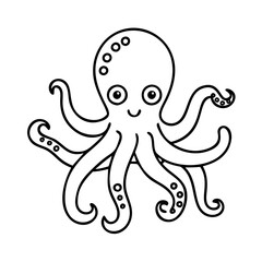 octopus icon, octopus line art - simple line art of octopus, perfect for octopus logos and icons