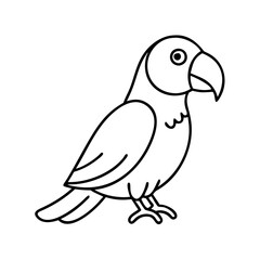 parrot icon, parrot line art - simple line art of parrot, perfect for parrot logos and icons