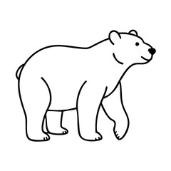 polar bear icon, polar bear line art - simple line art of polar bear, perfect for polar bear logos and icons
